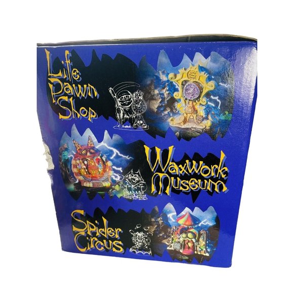 Spooky Hollow SPIDER CIRCUS Tent Halloween Blink Light House Bisque Vintage - Picture 8 of 12